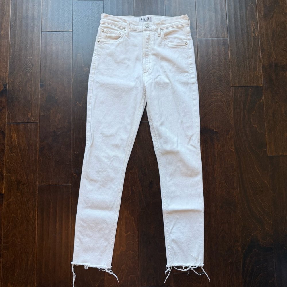 Agolde High Rise White Nico Jeans